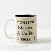 Stressed Blessed & Coffee Obsessed Cup Mok (Links)