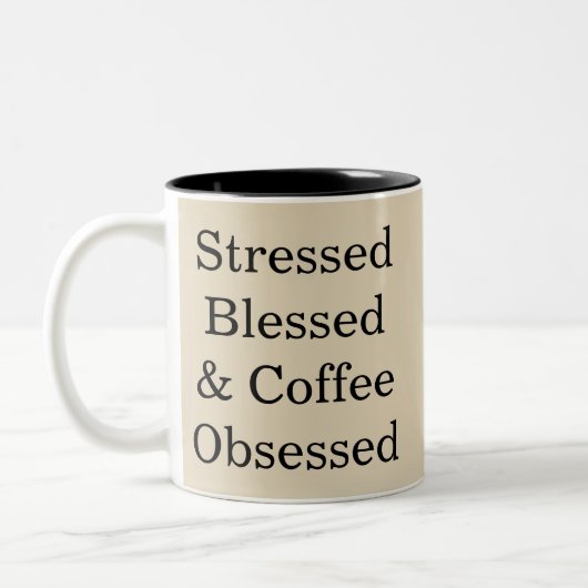 Stressed Blessed & Coffee Obsessed Cup Mok (Links)