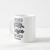 Stressed, Blessed, Coffee Obsessed Sarcastic Gift Koffiemok (Voorkant links)