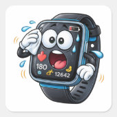 Stressed Cartoon Smart watch Character Sticker (Voorkant)