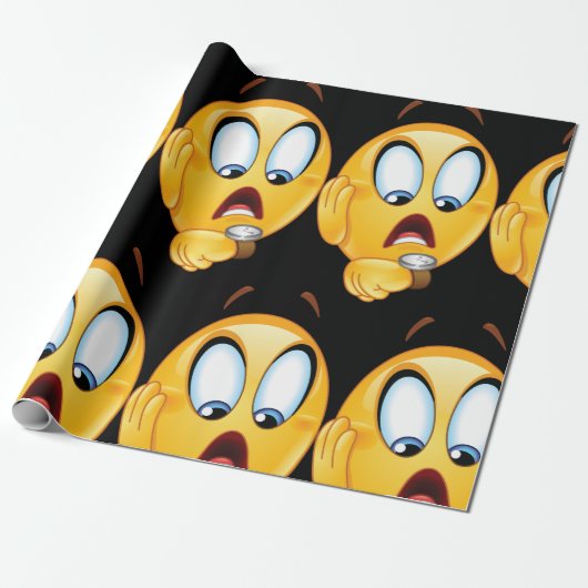 Stressed Emoji-inpakpapier Cadeaupapier (Uitgerold)