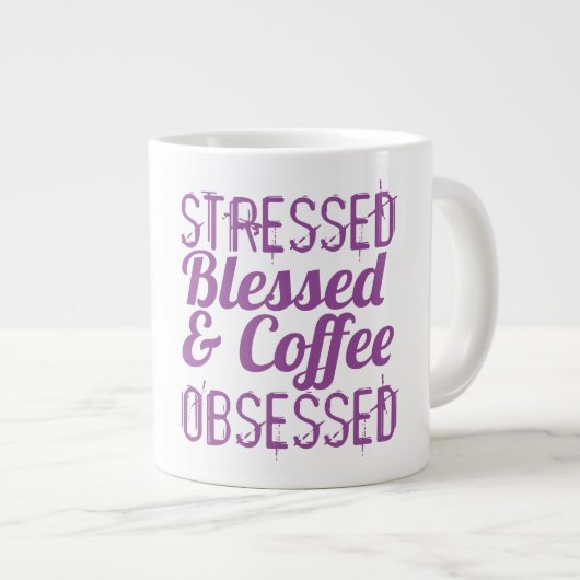 Stressed - Extra grote koffie mok (Voorkant rechts)