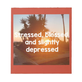 Stressed, gezegend en depressief Notitieboek Notitieblok