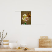 STRESSED is DE DESSERTS achteruit gespeld Poster (Keuken)