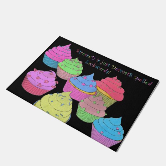 StresseD is DessertS~Cupcakes Deurmat (Schuin)