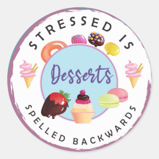 Stressed is desserts gespeld achterwaarts sticker