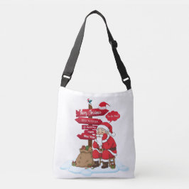 Stressed Santa Merry Christmas Cross-Body Directio Crossbody Tas