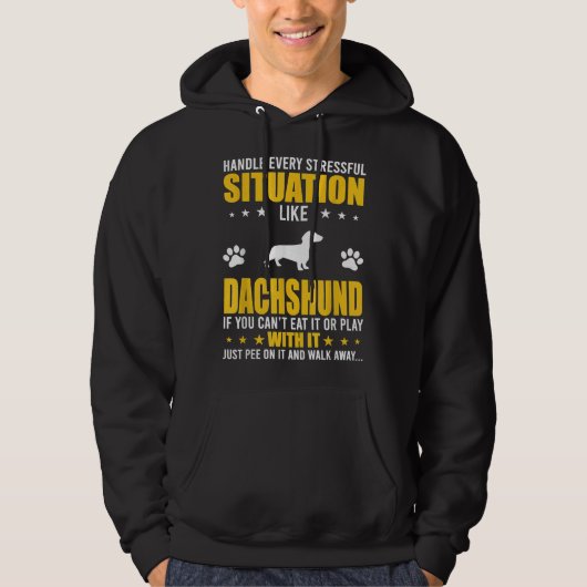 Stressful Situation Dachshund Hondenliefhebbers Hoodie (Voorkant)