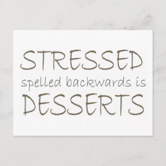 Stressgespeld achterwaarts is Desserts Briefkaart