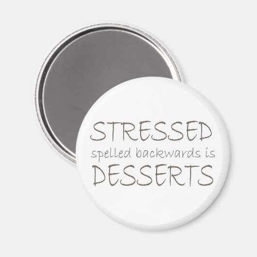 Stressgespeld achterwaarts is Desserts Magneet (Voorkant / Achterkant)