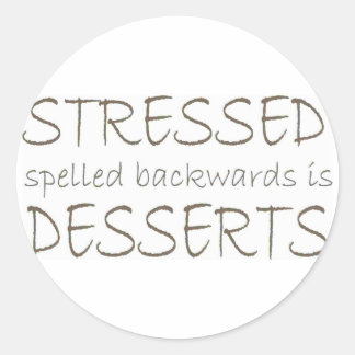 Stressgespeld achterwaarts is Desserts Ronde Sticker