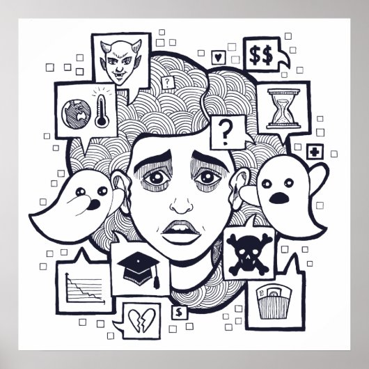 "Stresshead" Verontrustend gespannen Poster voor d (Voorkant)