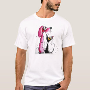 Stressie Ca en de roze hond T-shirt