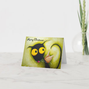 Stressie Cat Angel Feestdagen Kaart