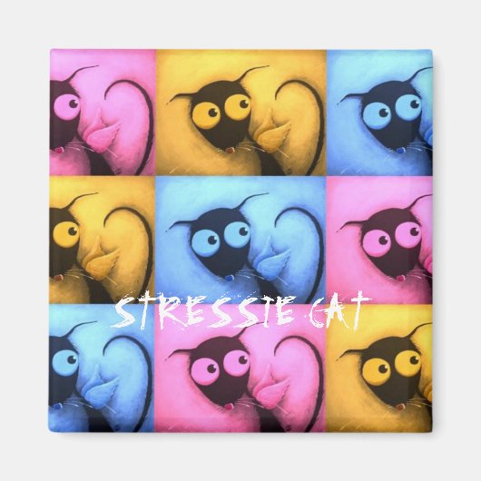 Stressie Cat Angel Magneet (Voorkant)