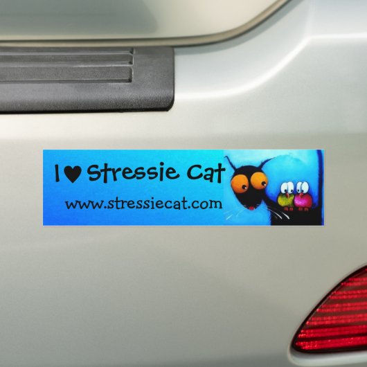 Stressie Cat bumper sticker (Op auto)