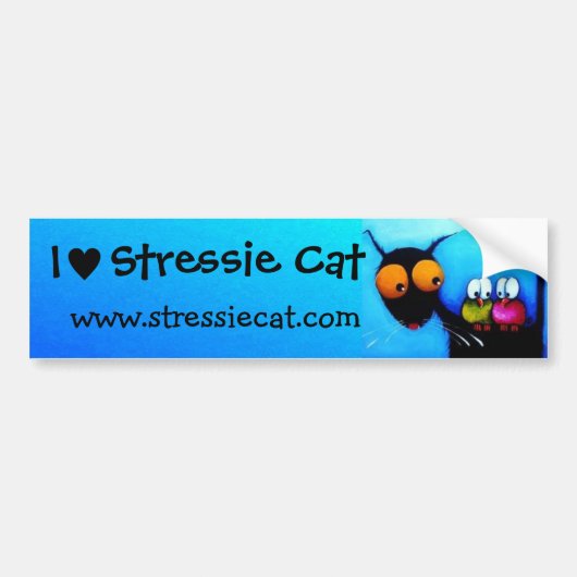 Stressie Cat bumper sticker (Voorkant)