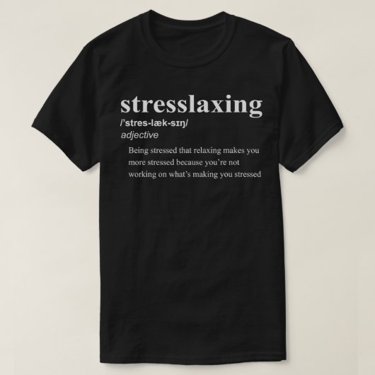 Stresslap definitiewoordenboek stijl met ronu t-shirt (Design voorkant)