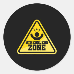 Stressless Zone Nationaal bord Stress Awareness Ma Ronde Sticker