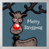 Stressmas met Rudolph van het Poster van de rendie (Voorkant)