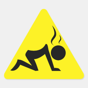 Stresssymbool (zwart op geel) sticker