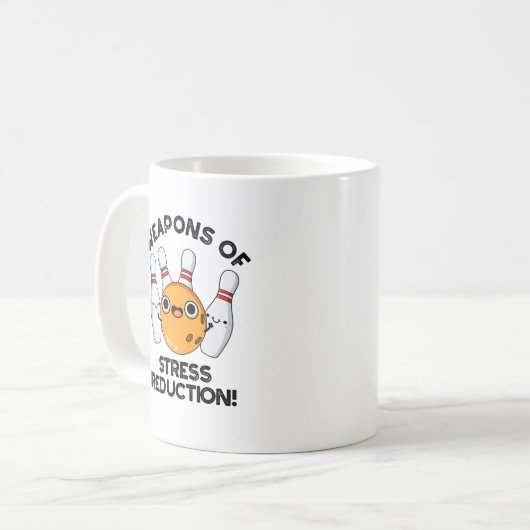 Stressvermindering grappige Bowling-wapens Koffiemok (Voorkant links)