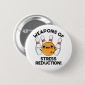 Stressvermindering grappige Bowling-wapens Ronde Button 5,7 Cm (Voorkant /achterkant)