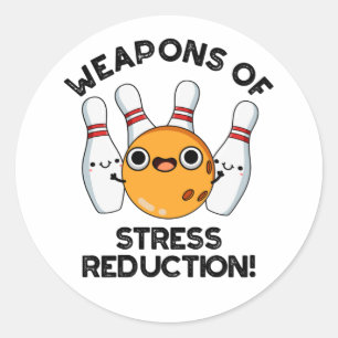 Stressvermindering grappige Bowling-wapens Ronde Sticker