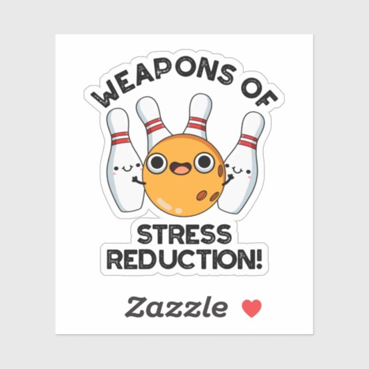 Stressvermindering grappige Bowling-wapens Sticker (Vel)
