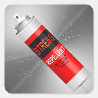 Stresswerend middel. vierkante sticker