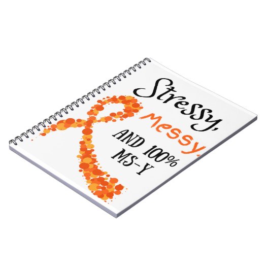 Stressy, Boodschap, en 100% MS-Y notitieboek (Linkerzijde)