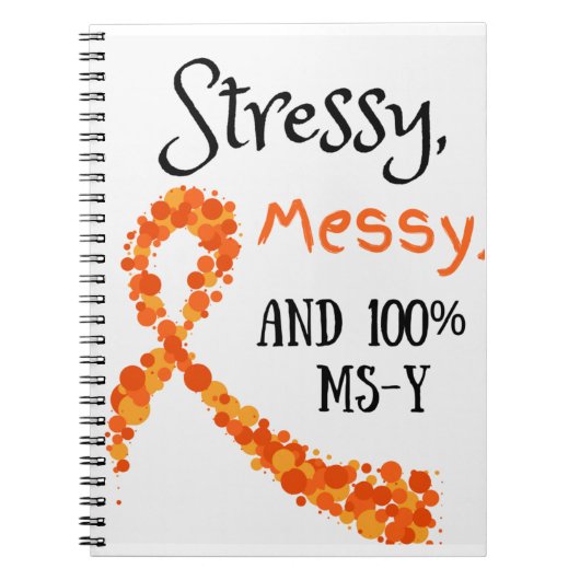 Stressy, Boodschap, en 100% MS-Y notitieboek (Voorkant)