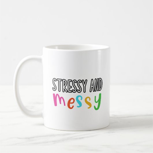 Stressy en rommelig koffiemok (Links)