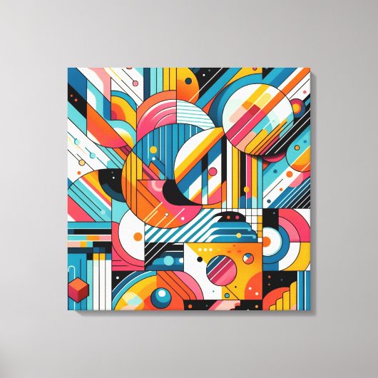 Stretch Canvas - Kleurrijke geometrische kunst Afdruk (Voorkant)