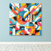 Stretch Canvas - Kleurrijke geometrische kunst Afdruk (Insitu (Houten vloer))