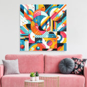 Stretch Canvas - Kleurrijke geometrische kunst Afdruk (Insitu (Woonkamer))