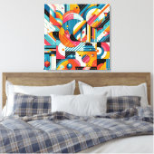 Stretch Canvas - Kleurrijke geometrische kunst Afdruk (Insitu (Slaapkamer))