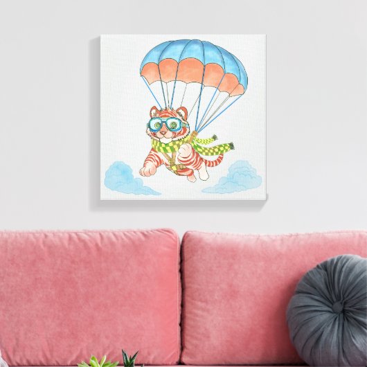 Stretch Canvas Parachute Tiger (Insitu (Woonkamer))