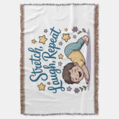 Stretch laugh repeat yoga lover deken (Voorkant Verticaal)