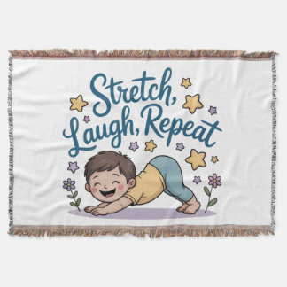 Stretch laugh repeat yoga lover deken