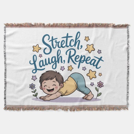 Stretch laugh repeat yoga lover deken (Voorkant)