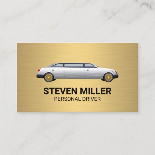 Stretch Limo | goudmetaal Visitekaartje (Voorkant)