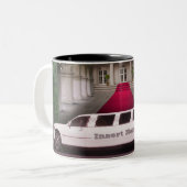 Stretch Limo met jouw naam Tweekleurige Koffiemok (Voorkant links)