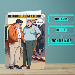 Stretch pants nodig na grappige Thanksgiving Kaart