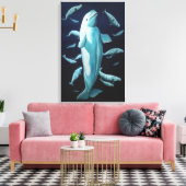 Stretched Canvas Beluga Whales Art Print (Insitu (Woonkamer))