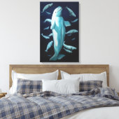 Stretched Canvas Beluga Whales Art Print (Insitu (Slaapkamer))