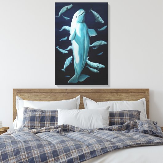 Stretched Canvas Beluga Whales Art Print (Insitu (Slaapkamer))
