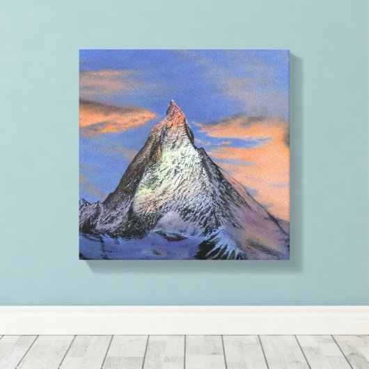 Stretched Canvas - De Matterhorn bij zonsondergang (Insitu (Houten vloer))