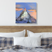 Stretched Canvas - De Matterhorn bij zonsondergang Afdruk (Insitu (Slaapkamer))