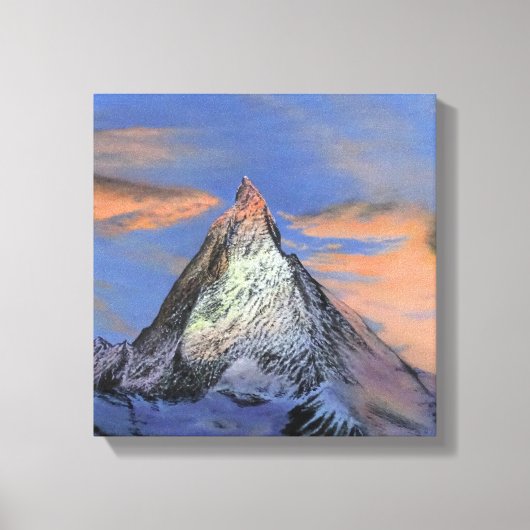 Stretched Canvas - De Matterhorn bij zonsondergang Afdruk (Voorkant)